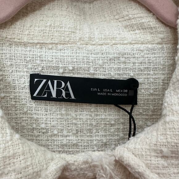 Zara textured over shirt jacket gold buttons size Large 3175/151/712 - Picture 6 of 14